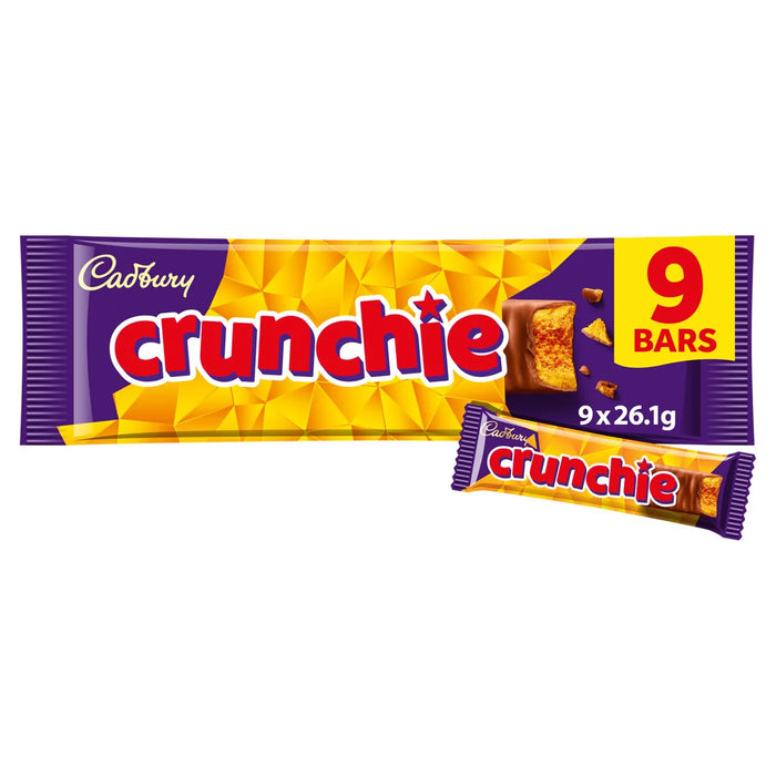 Cadbury Crunchie Chocolate Bar Multipack 9 per pack