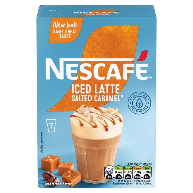 Nescafe Iced Latte Salted Caramel Instant Coffee 7 per pack