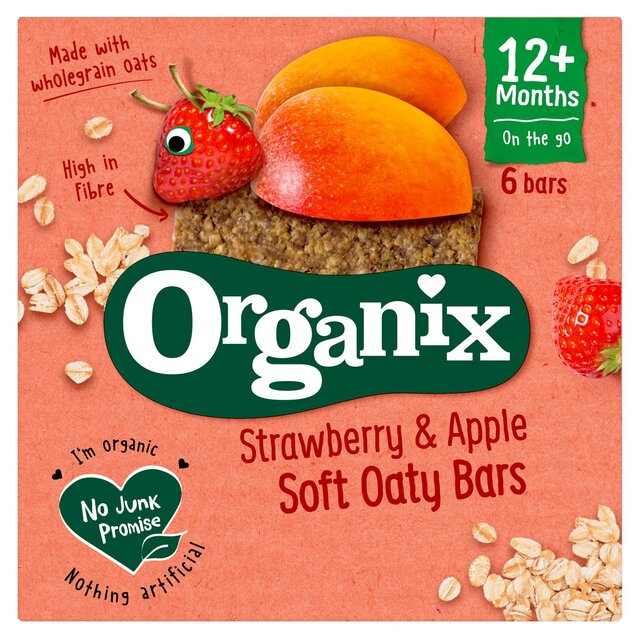 Organix Strawberry Hafer Snackstangen 6 x 30g