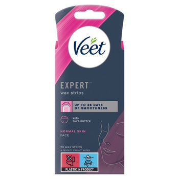 Veet Expert Wax Strips Face Normal 20 per pack