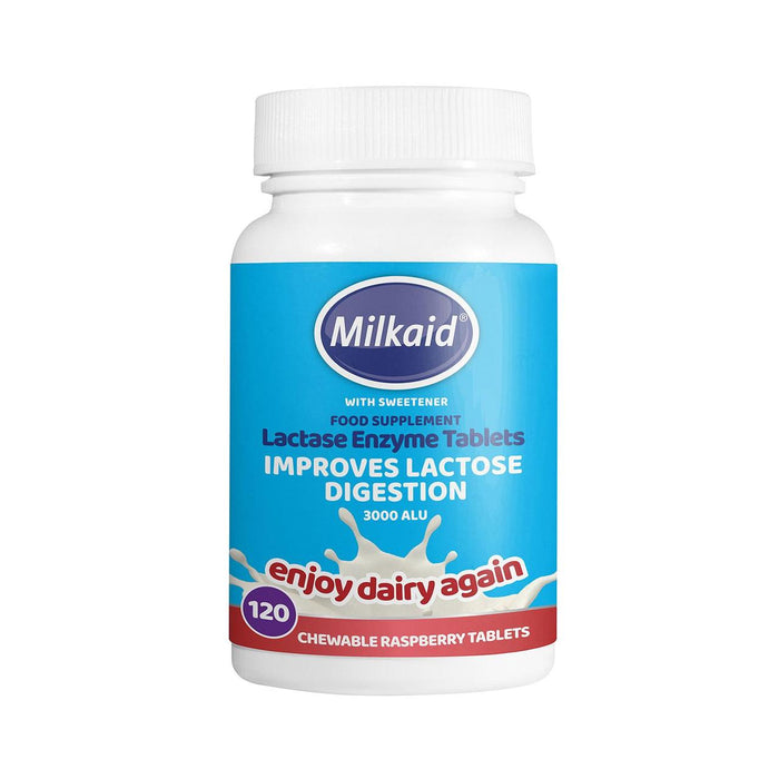 Tabletas enzimáticas lactasa de Milkaid 120 por paquete