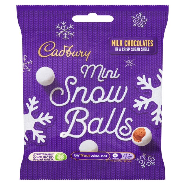 Cadbury Chocolate mini bolas de nieve con bolas de nieve 80g