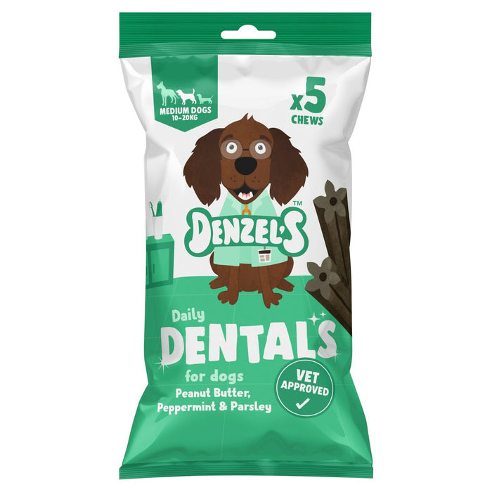 Denzels tägliche Zähne für mittlere Hunde Erdnussbutter Pfeffermint & Petersilie 100g