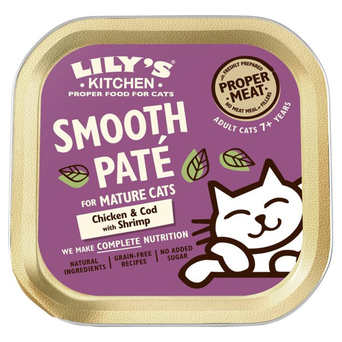 Lily's Kitchen Chicken & Mod avec des crevettes Pate pour les chats matures 85G