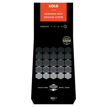 El café del volcán funciona con audacia de la mañana. Café molido 1 kg