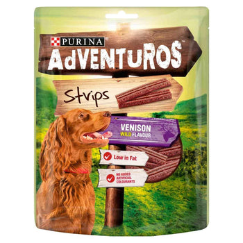 Adventuros Strips Dog Treat Fabor de venado 90G