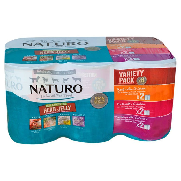 Naturo Adult Dog Grain & Gluten Free Varied Cans in Jelly 6 x 390g