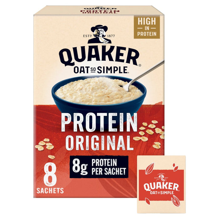 Quaker avena tan simple gachas de proteínas originales 8 x 38g